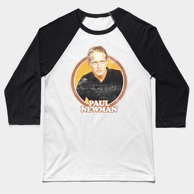 Paul Newman / Retro Aesthetic Fan Art Design Baseball T-Shirt by DankFutura